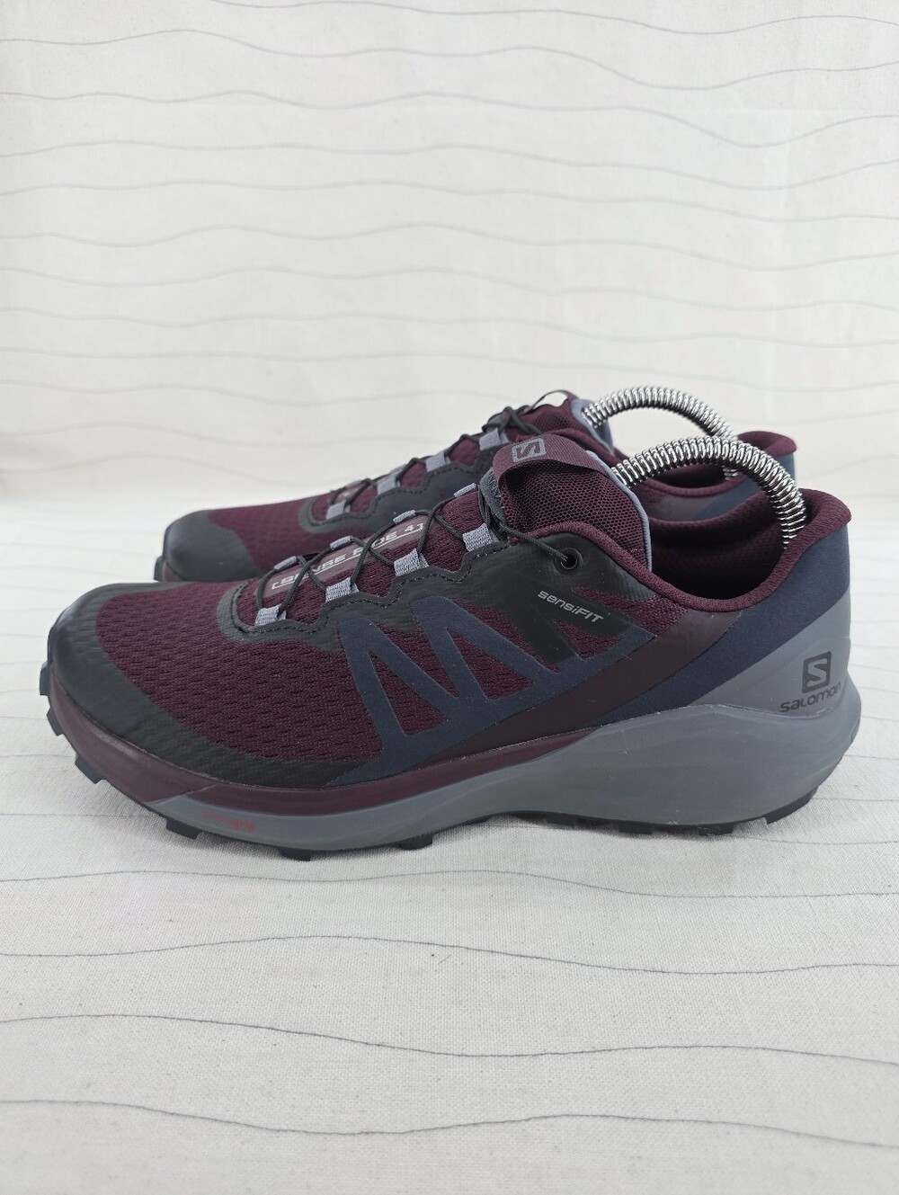 Salomon Womens Sense Ride 4 Mulberry Gray Trail Running Hiking Shoes 413053 Sz 8 - Picture 2 of 10